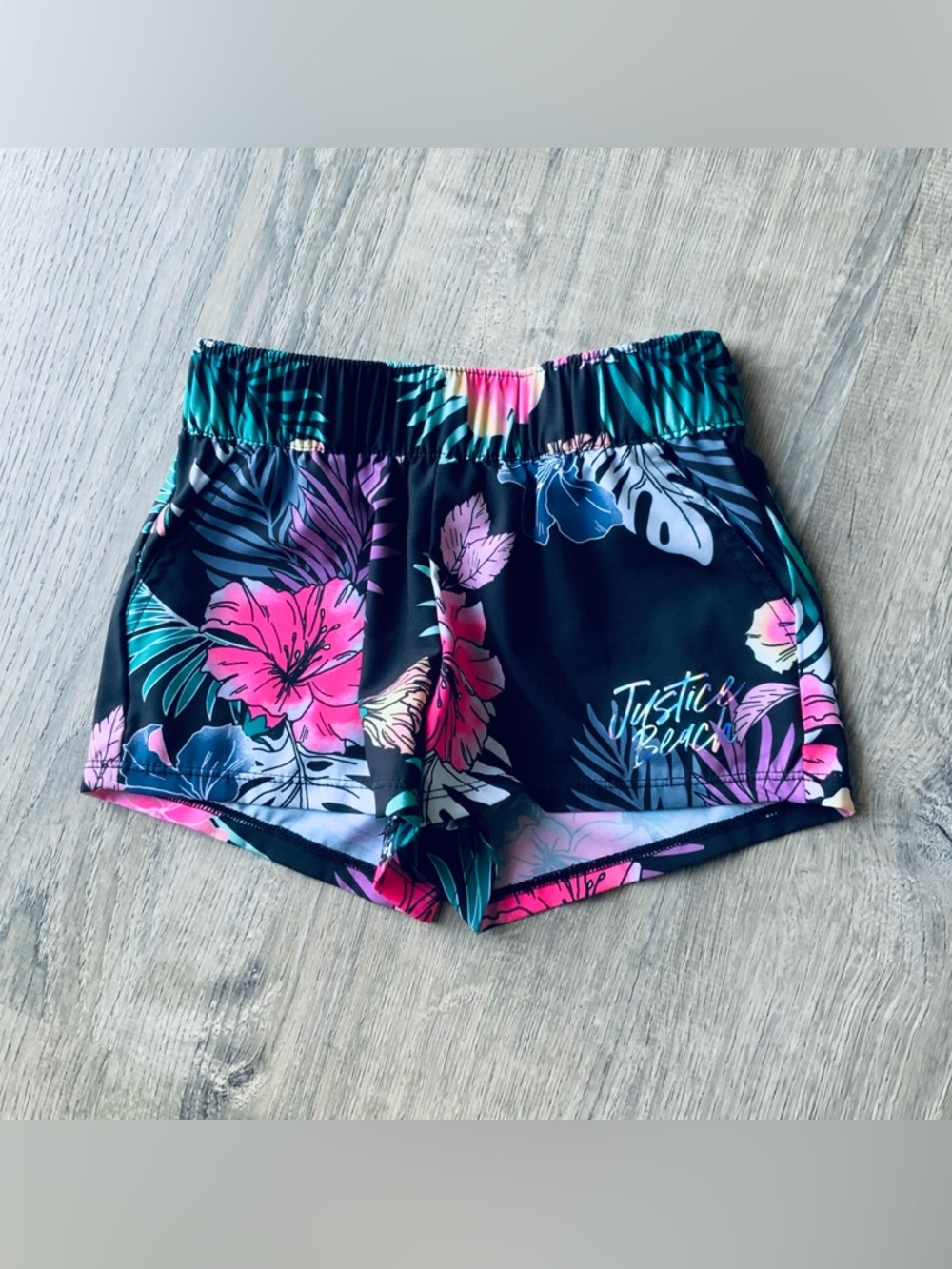 Justice Tropical Active Shorts Girls XS 5/6